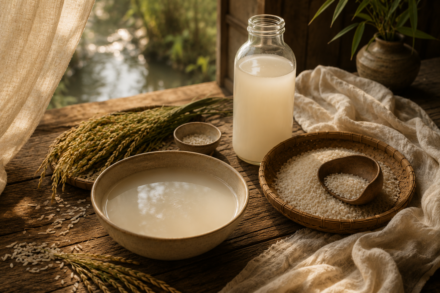Fermented rice water ritual